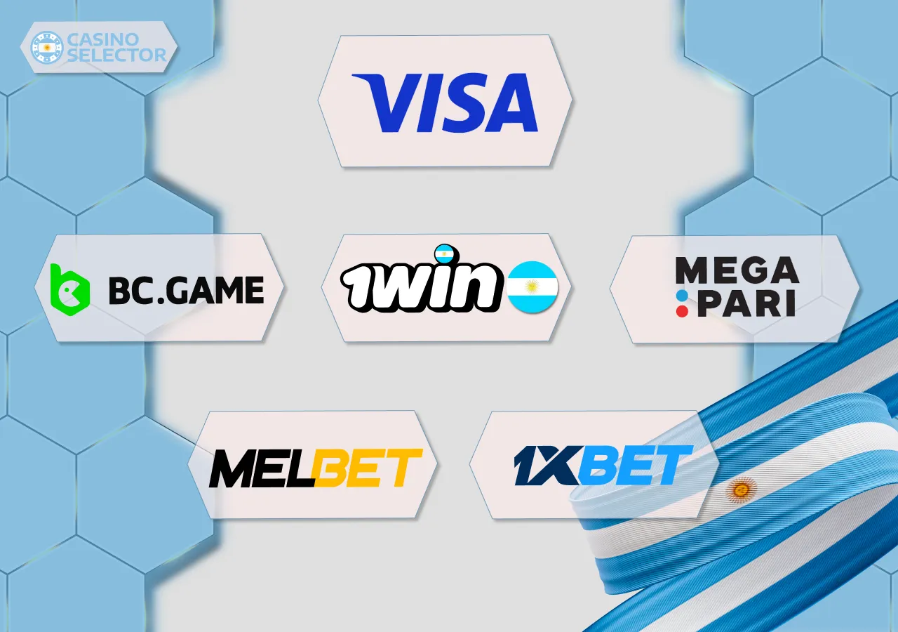 Casinos online en Argentina que aceptan tarjetas Visa.